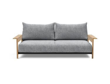 Malloy Wood sovesofa i 565 Twist Granite, set forfra
