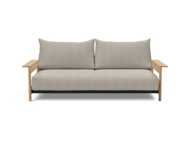 Malloy Wood sovesofa i 579 Kenya Gravel, set forfra