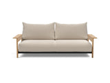 Malloy Wood sovesofa i 612 Blida Sand Grey, set forfra