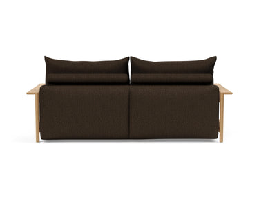 Malloy Wood sovesofa i 358 Taura Chocco, set bagfra