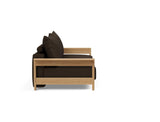 Malloy Wood sovesofa i 358 Taura Chocco, set fra siden