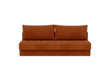 Akello sovesofa i 595 Corduroy Burnt Orange, set forfra