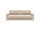 Akello sovesofa med armlæn i 410 Esina Almond, set forfra