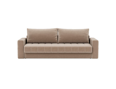 Akello sovesofa med armlæn i 417 Esina Mocha, set forfra