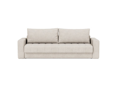 Akello sovesofa med armlæn i 470 Yuveno Natural, set forfra