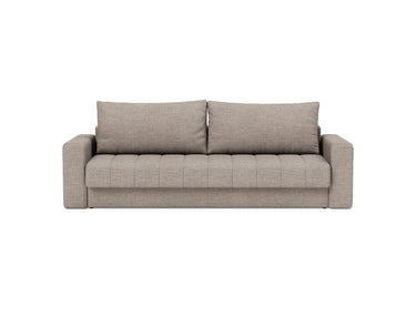 Akello sovesofa med armlæn i 472 Yuveno Warm Grey, set forfra