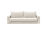 Akello sovesofa med armlæn i 531 Bouclé Off White, set forfra