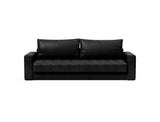 Akello sovesofa med armlæn i 550 Faunal Black, set forfra