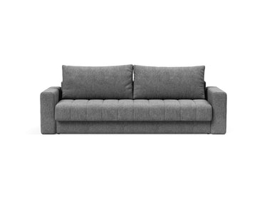 Akello sovesofa med armlæn i 563 Twist Charcoal, set forfra
