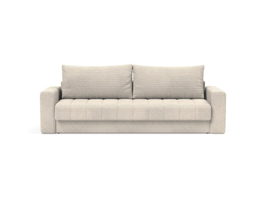 Akello sovesofa med armlæn i 594 Corduroy Ivory, set forfra