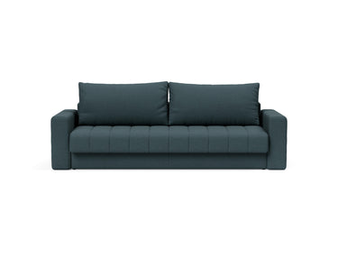 Akello sovesofa med armlæn i 851 Mahoga Dark Blue, set forfra