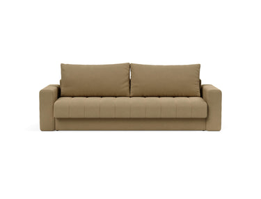Akello sovesofa med armlæn i 860 Yogia Olive Brown, set forfra