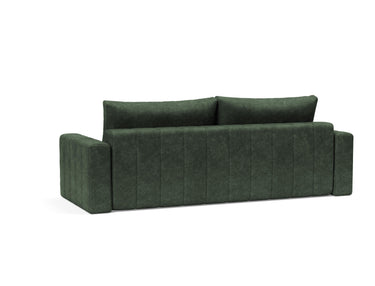 Akello sovesofa med armlæn i 281 Avella Pine Green, set skråt bagfra