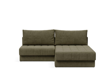 Akello sovesofa med chaiselong i 316 Cordufine Pine Green, set forfra
