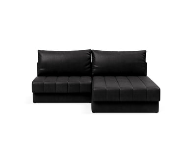 Akello sovesofa med chaiselong i 550 Faunal Black, set forfra