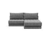 Akello sovesofa med chaiselong i 563 Twist Charcoal, set forfra