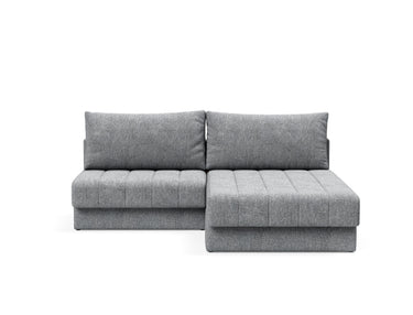 Akello sovesofa med chaiselong i 565 Twist Granite, set forfra