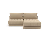 Akello sovesofa med chaiselong i 587 Phobos Mocha, set forfra