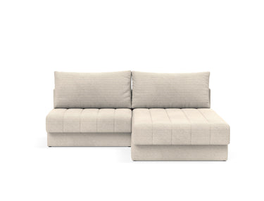 Akello sovesofa med chaiselong i 594 Corduroy Ivory, set forfra