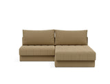Akello sovesofa med chaiselong i 860 Yogia Olive Brown, set forfra