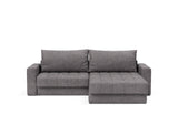 Akello sovesofa med chaiselong og armlæn i 282 Avella Warm Grey, set forfra