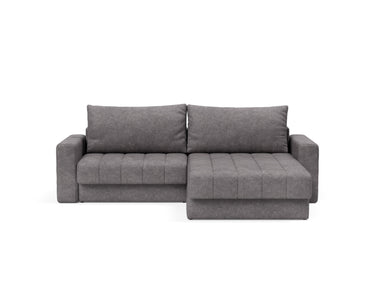 Akello sovesofa med chaiselong og armlæn i 282 Avella Warm Grey, set forfra