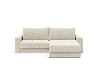 Akello sovesofa med chaiselong og armlæn i 357 Taura Off White, set forfra