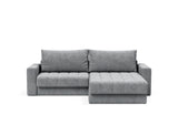 Akello sovesofa med chaiselong og armlæn i 565 Twist Granite, set forfra