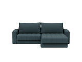 Akello sovesofa med chaiselong og armlæn i 851 Mahoga Dark Blue, set forfra