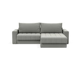 Akello sovesofa med chaiselong og armlæn i 853 Mahoga Dove Grey, set forfra