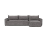 Newilla sovesofa med chaiselong i 282 Avella Warm Grey, set forfra