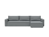 Newilla sovesofa med chaiselong i 320 Corocco Shadow Grey, set forfra