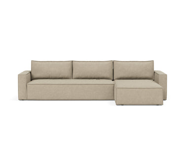 Newilla sovesofa med chaiselong i 356 Taura Sand, set forfra