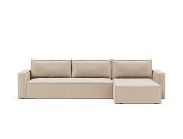 Newilla sovesofa med chaiselong i 410 Esina Almond, set forfra