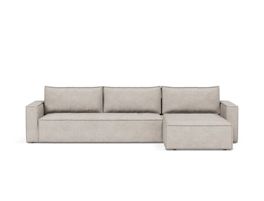 Newilla sovesofa med chaiselong i 471 Yuveno Sand, set forfra