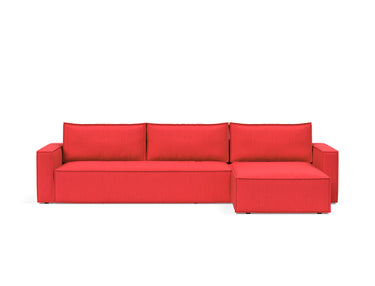 Newilla sovesofa med chaiselong i 511 Elegance Red, set forfra