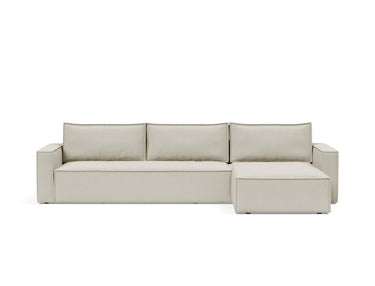Newilla sovesofa med chaiselong i 527 Mixed Dance Natural, set forfra