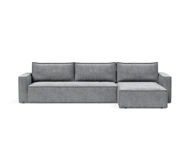 Newilla sovesofa med chaiselong i 565 Twist Granite, set forfra