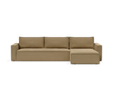 Newilla sovesofa med chaiselong i 860 Yogia Olive Brown, set forfra