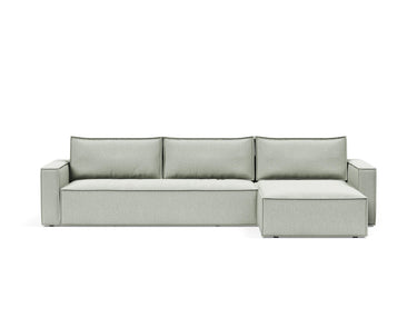 Newilla sovesofa med chaiselong i 888 Mozart Slate Brown, set forfra