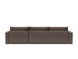 Newilla sovesofa med chaiselong i 530 Bouclé Taupe, set bagfra