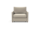 Neah stol med slim armlæn i 539 Bouclé Beige, set forfra