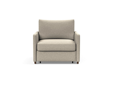 Neah stol med slim armlæn i 539 Bouclé Beige, set forfra