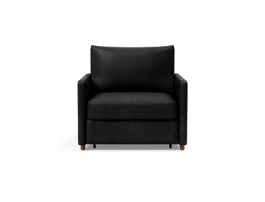 Neah stol med slim armlæn i 550 Faunal Black, set forfra