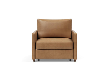 Neah stol med slim armlæn i 551 Faunal Brown, set forfra