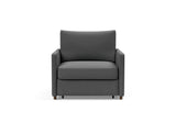 Neah stol med slim armlæn i 852 Mahoga Seal Grey, set forfra
