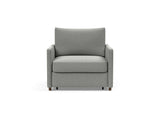 Neah stol med slim armlæn i 853 Mahoga Dove Grey, set forfra