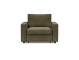 Neah stol med standard armlæn i 316 Cordufine Pine Green, set forfra