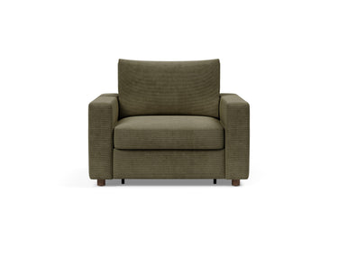 Neah stol med standard armlæn i 316 Cordufine Pine Green, set forfra