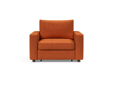 Neah stol med standard armlæn i 412 Esina Rust Orange, set forfra